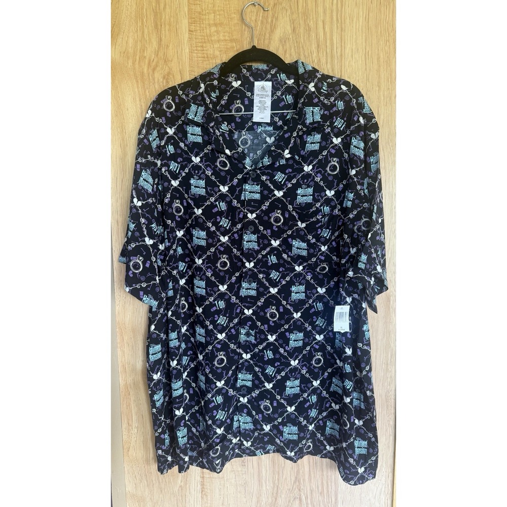 Disney Parks Haunted Mansion I Do I Did Constance AOP Button Up Mens 2XL NWT